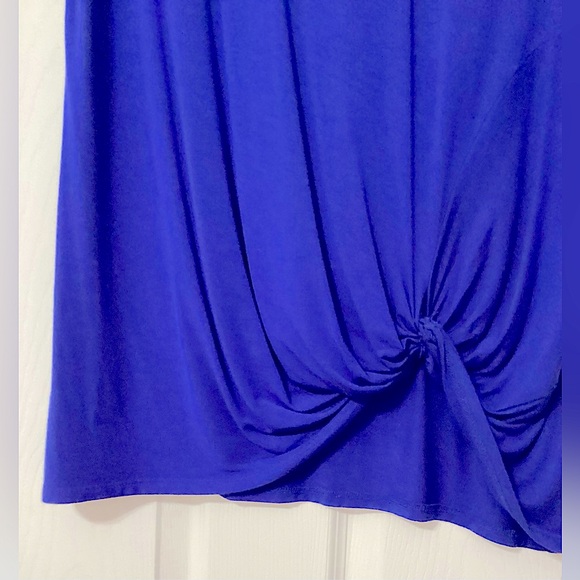 Sequin Pocket Tee w/Twist Front, Small, Color Royal Blue - Picture 2 of 5